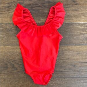 Toddler Girl H&M Red Ruffled Swimsuit